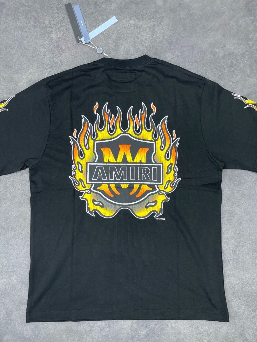 AMIRI Men’s Black Flame Logo Graphic T-Shirt- Size Medium